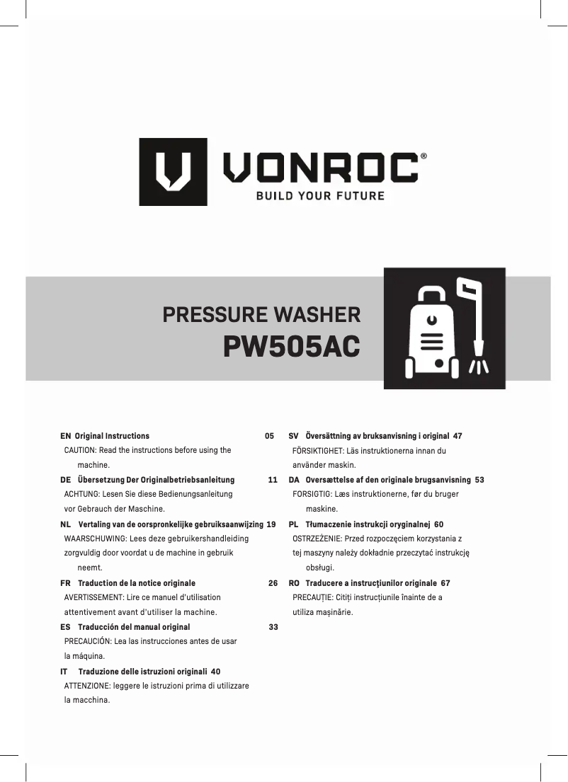 Page 1 of the manual User Manual Vonroc PW505AC