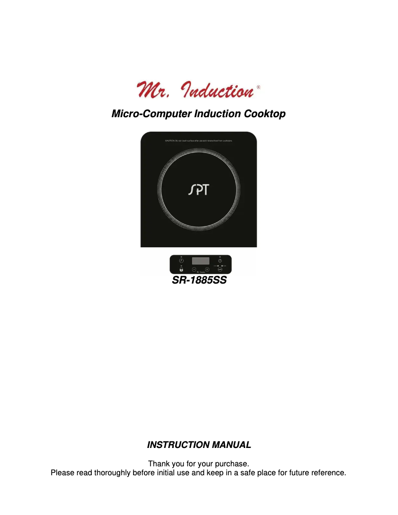 Page 1 de la notice Manuel utilisateur SPT SR-1885SS