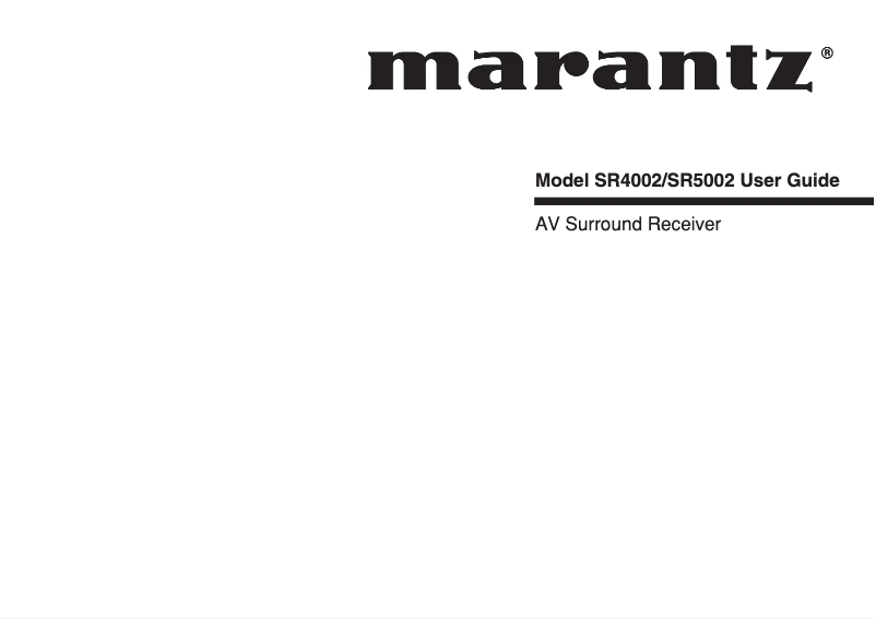 Page 1 de la notice Manuel utilisateur Marantz SR4002