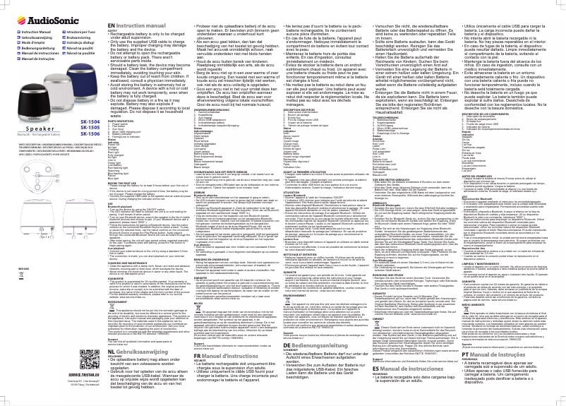 Page 1 of the manual User Manual AudioSonic SK-1506