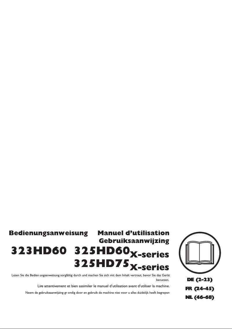 Page 1 de la notice Manuel utilisateur Husqvarna 325HD60X-series