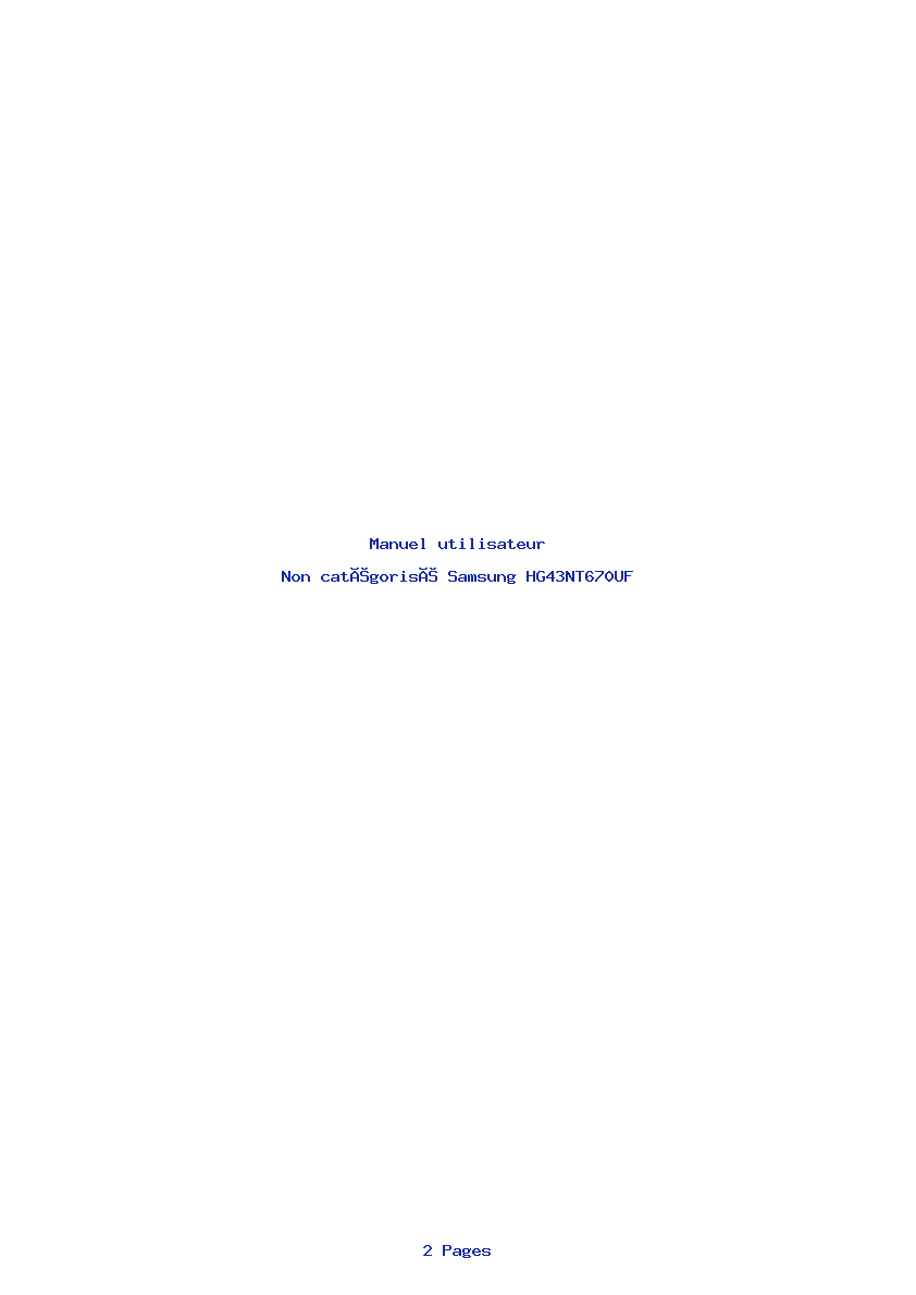 Page 1 de la notice Manuel utilisateur Samsung HG43NT670UF