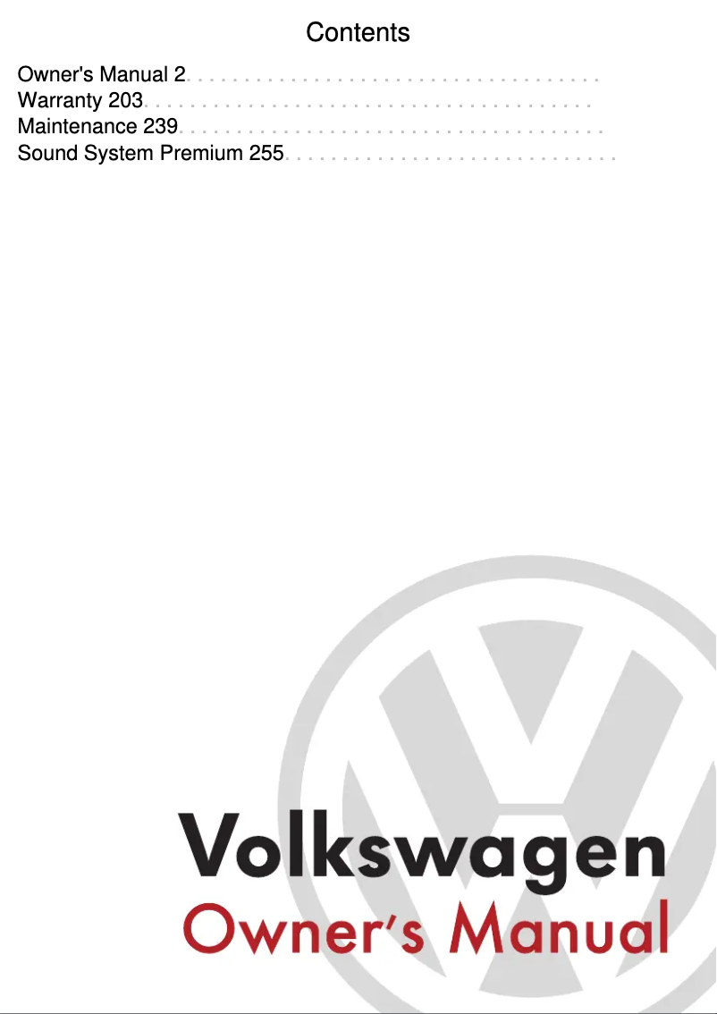 Page 1 of the manual User Manual Volkswagen Golf (1997)