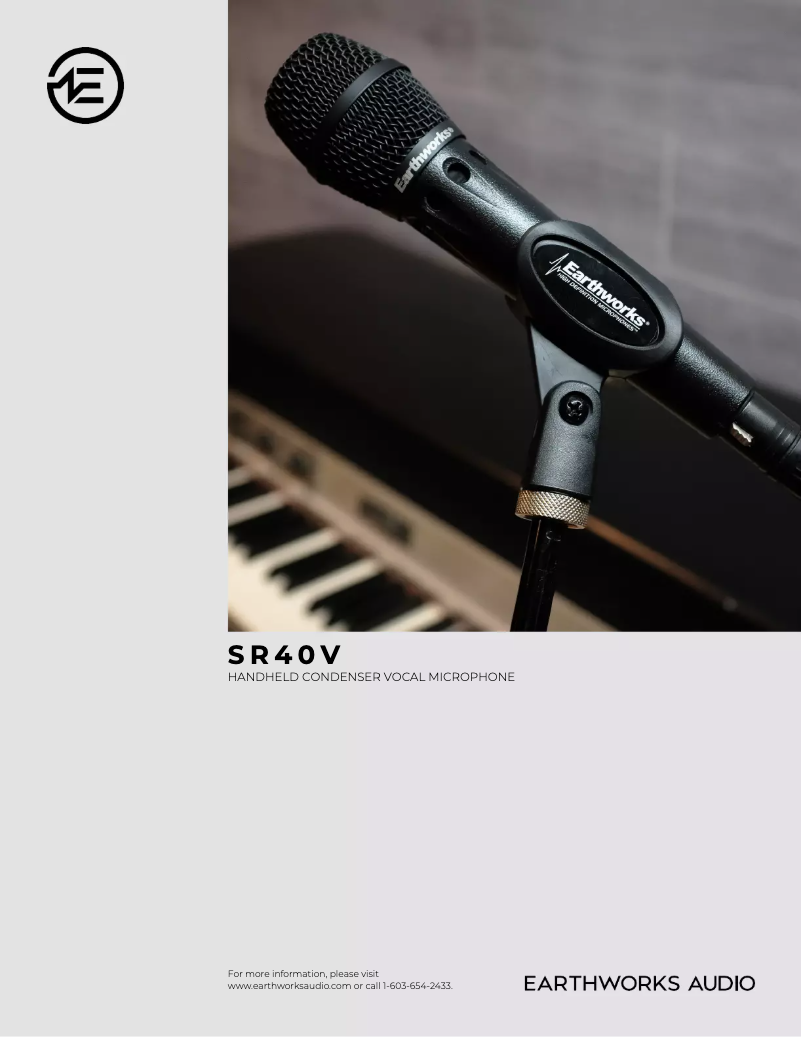 Page 1 of the manual User Manual Earthworks SR40V