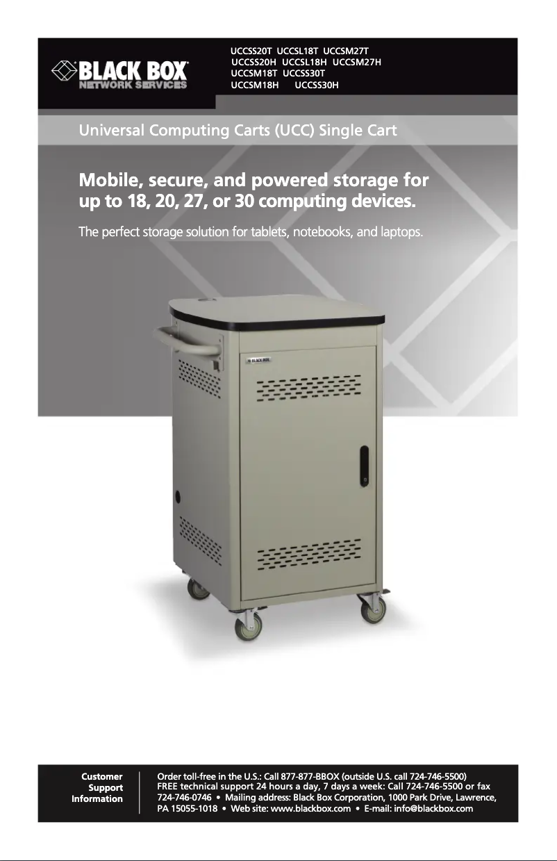 Page 1 de la notice Manuel utilisateur Black Box UCCSS30H