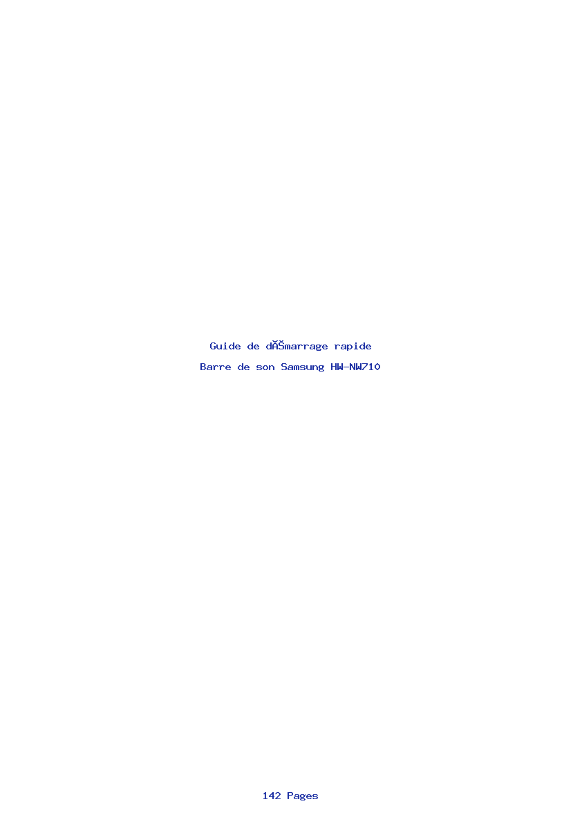 Image de la première page du manuel de l'appareil HW-NW710