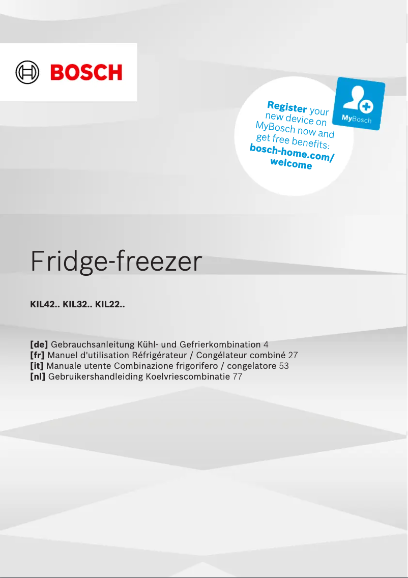 Page 1 of the manual User Manual Bosch KIL42NSE0