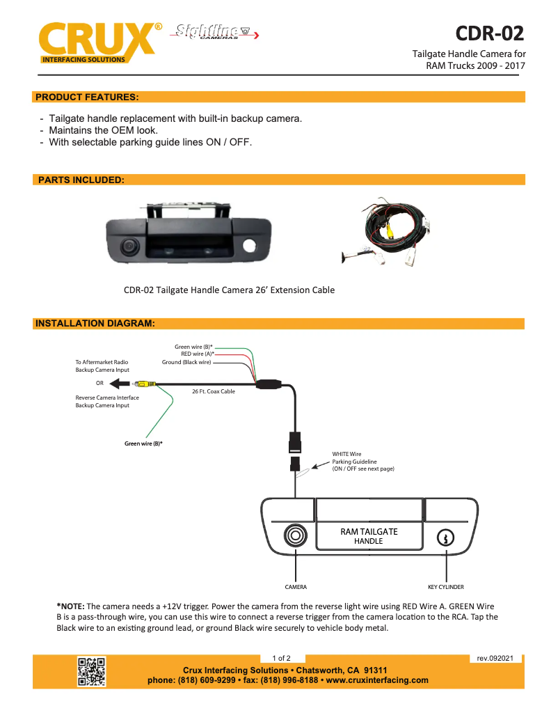 Página 1 del manual Manual de usuario CRUX CDR-02