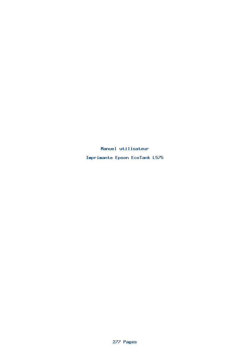 Page 1 de la notice Manuel utilisateur Epson EcoTank L575