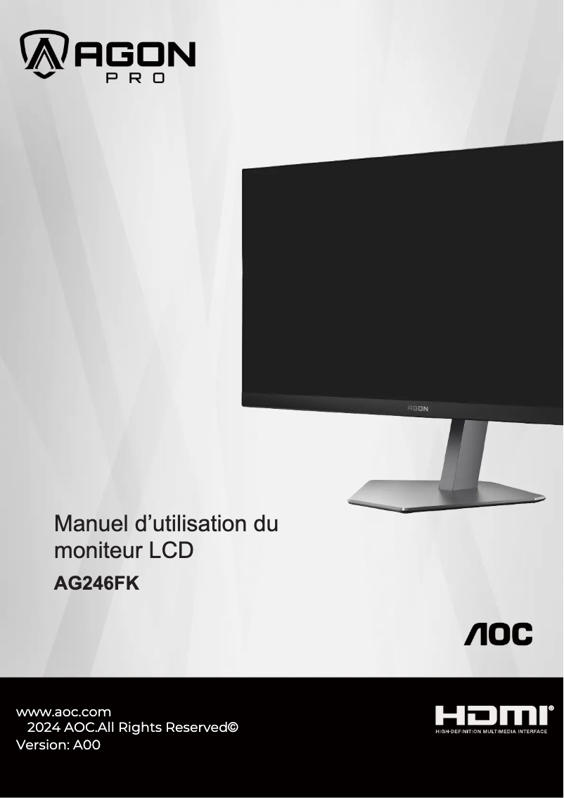Página 1 del manual Manual de usuario AOC AGON Pro AG246FK