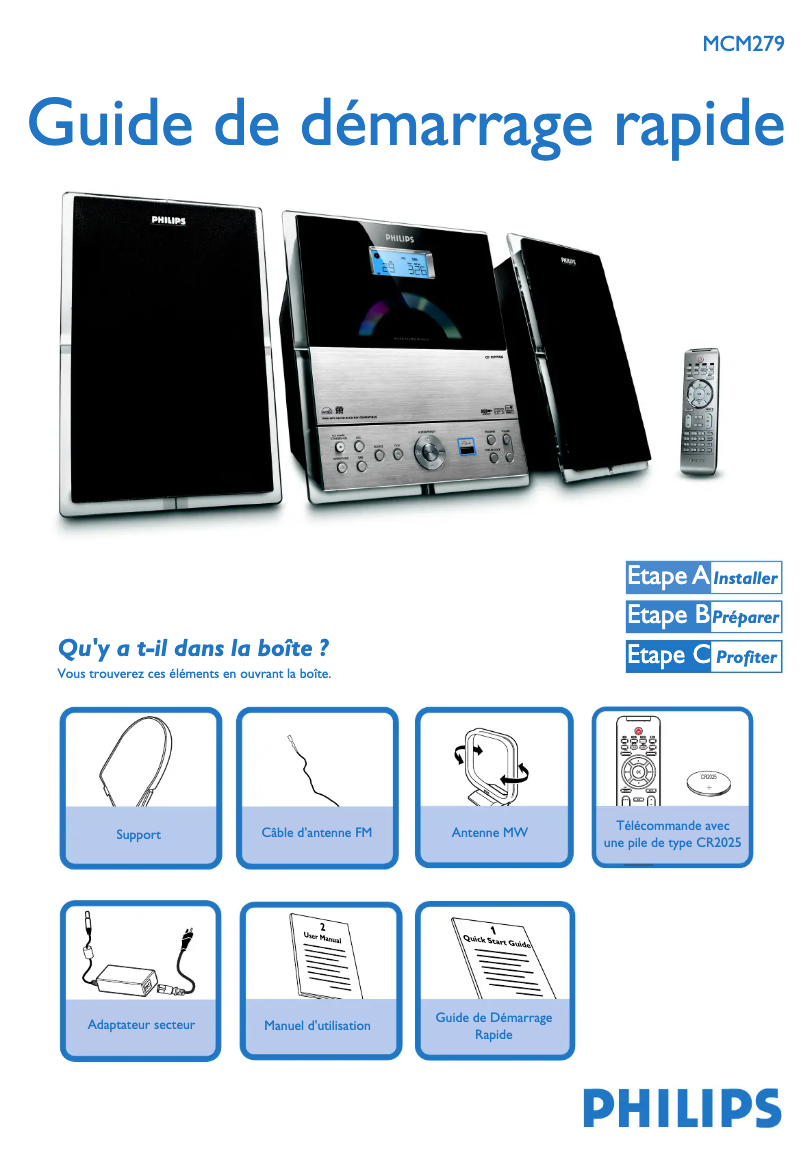 Página 1 del manual Guía de inicio rápido Philips MCM279