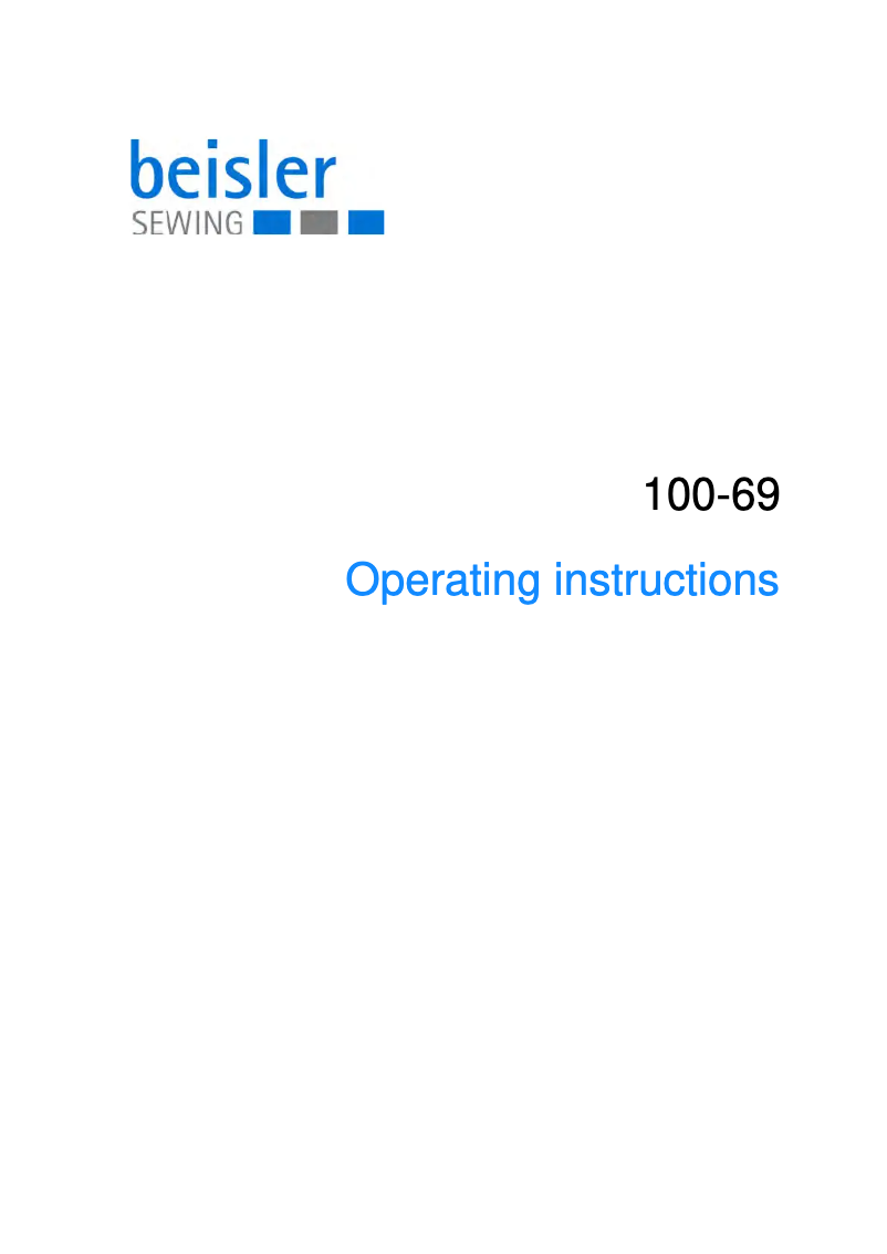 Page 1 of the manual User Manual Dürkopp Adler 100-58