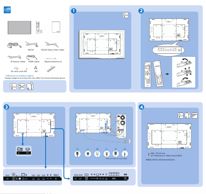 Page n°1 - Guide de démarrage rapide Philips D-Line 86BDL4150D