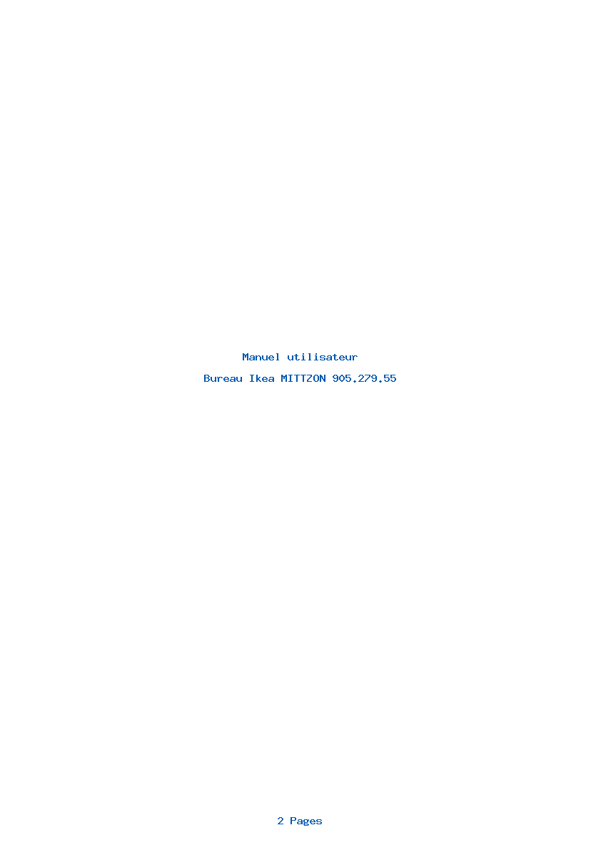 Page 1 de la notice Manuel utilisateur Ikea MITTZON 905.279.55