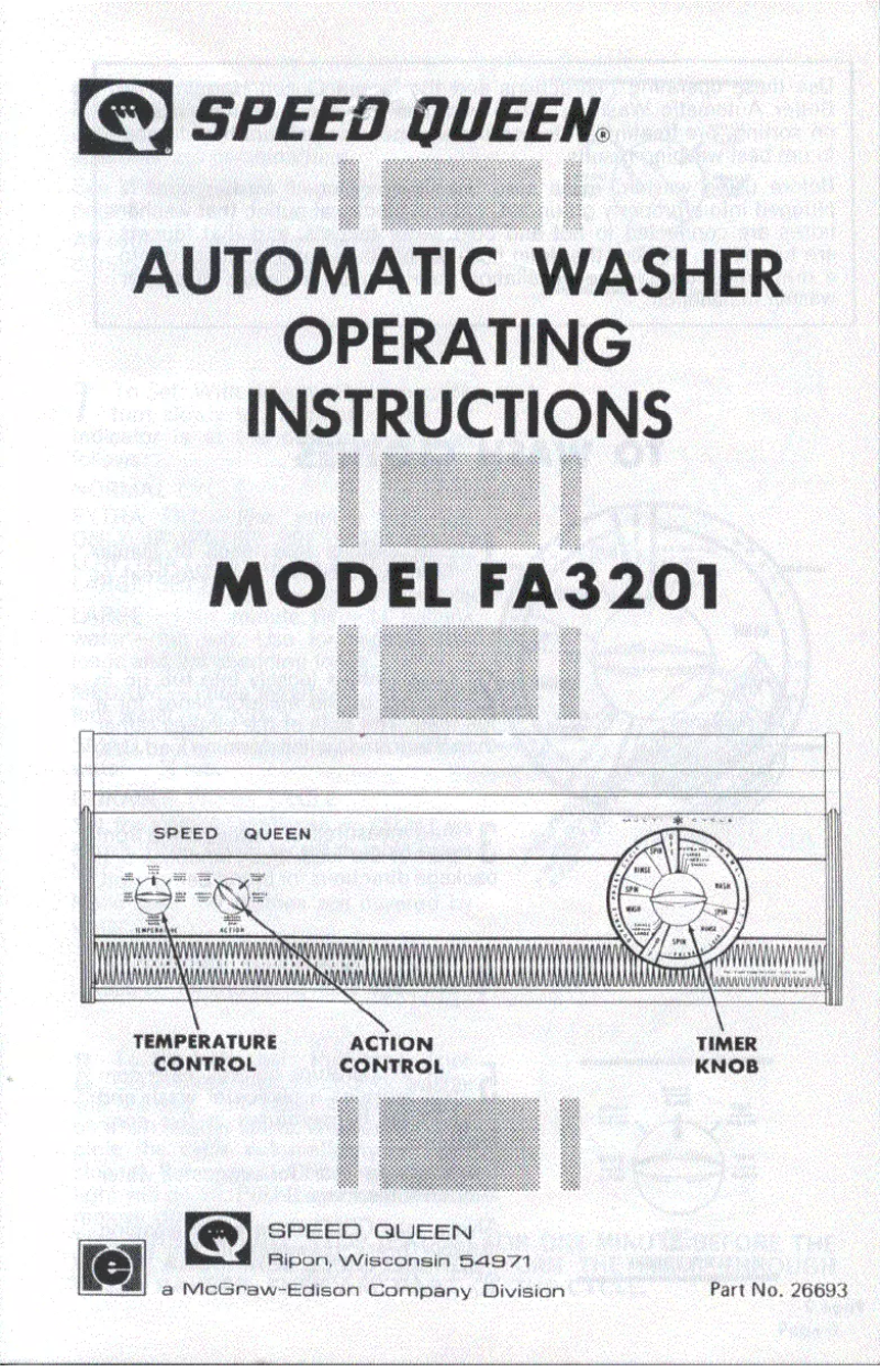 Página 1 del manual Manual de usuario Speed Queen FA3201