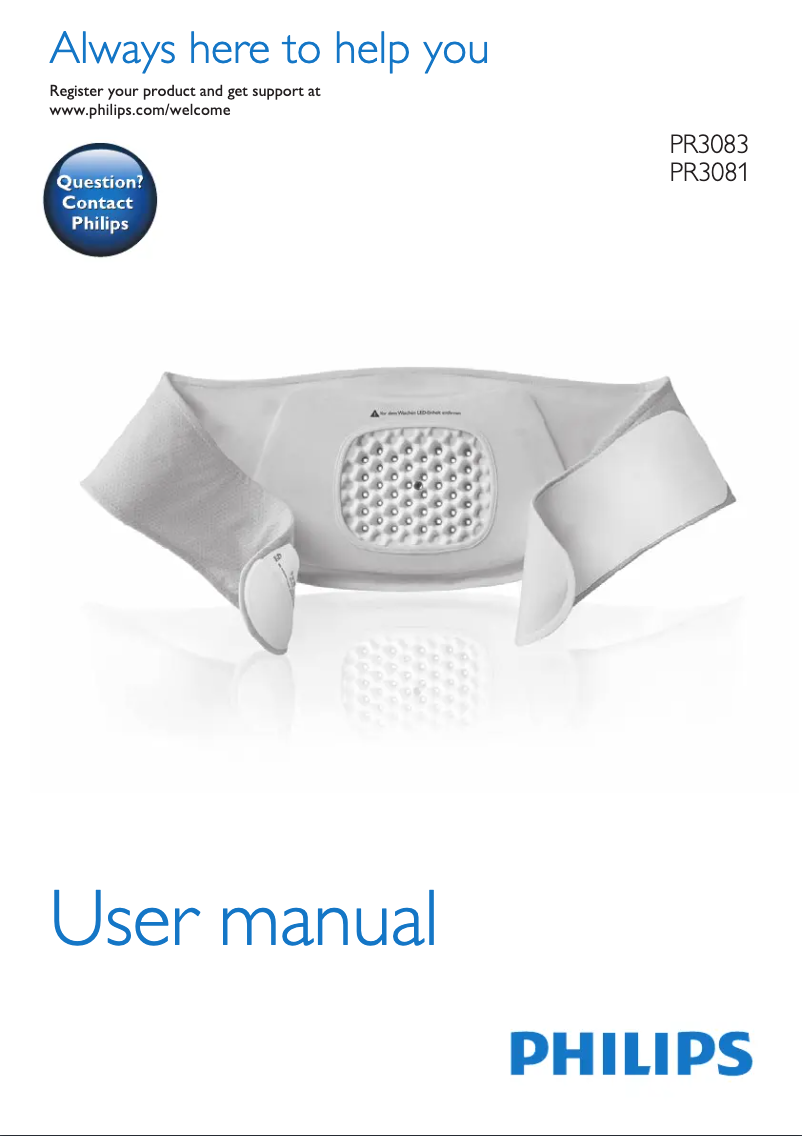 Page 1 de la notice Manuel utilisateur Philips BlueTouch PR3081