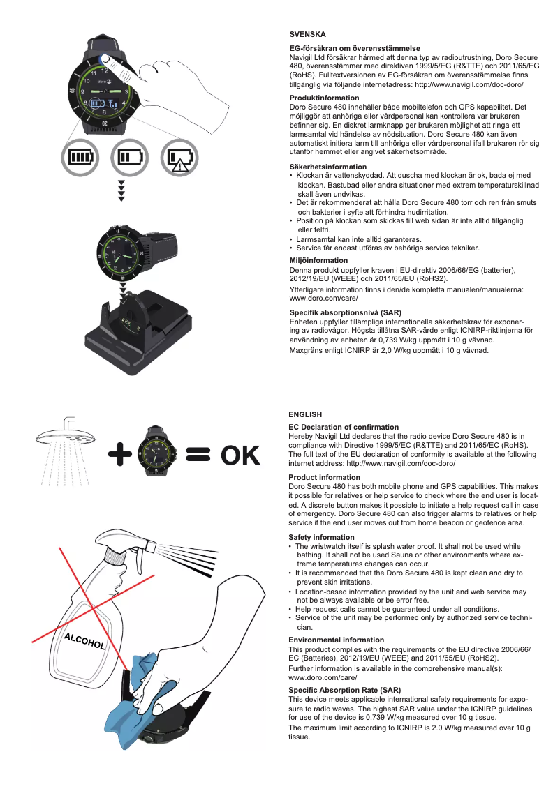 Página 1 del manual Manual de usuario Doro Secure 480
