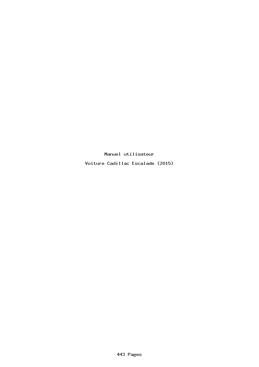 Page 1 de la notice Manuel utilisateur Cadillac Escalade (2015)