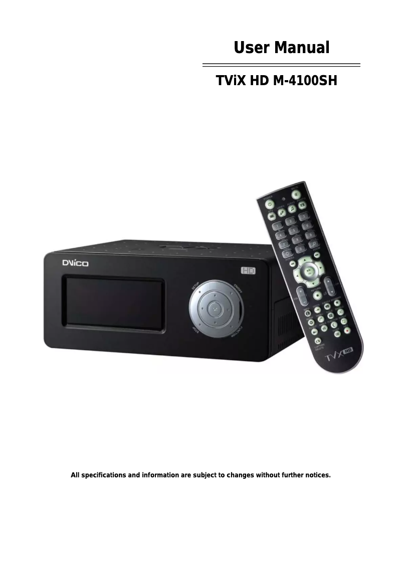 Página 1 del manual Manual de usuario TViX HD M-4100SH