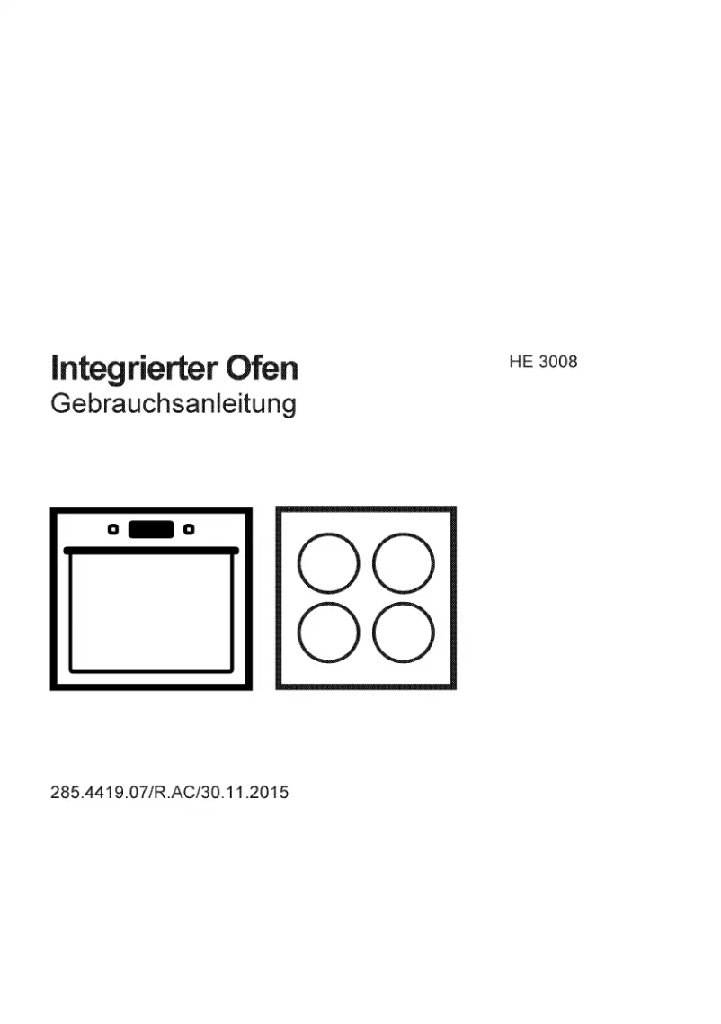 Page 1 of the manual User Manual Elektra Bregenz HE 3008 W