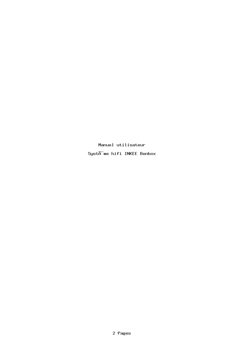 Page 1 de la notice Manuel utilisateur INKEE Benbox