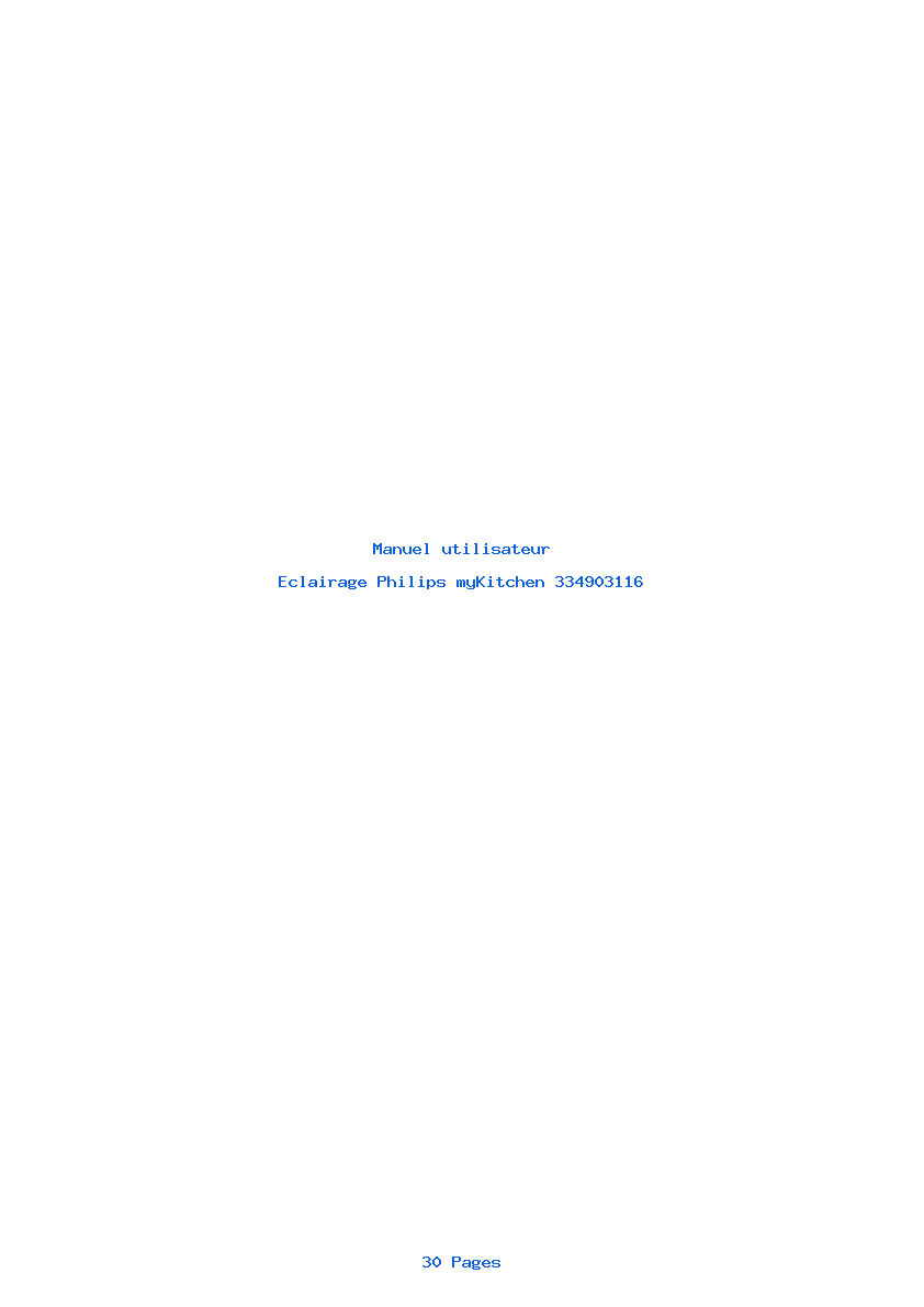 Page 1 de la notice Manuel utilisateur Philips myKitchen 334903116