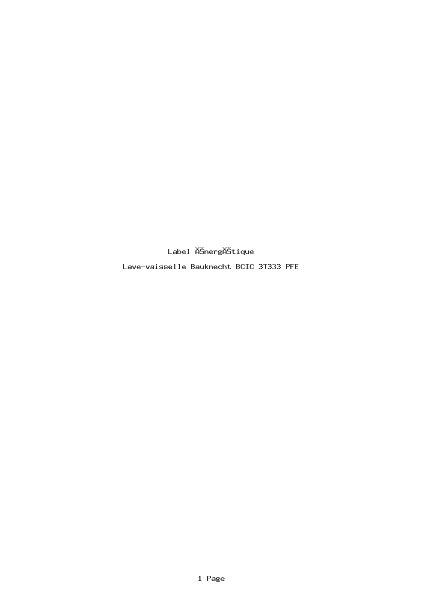 Image de la première page du manuel de l'appareil BCIC 3T333 PFE