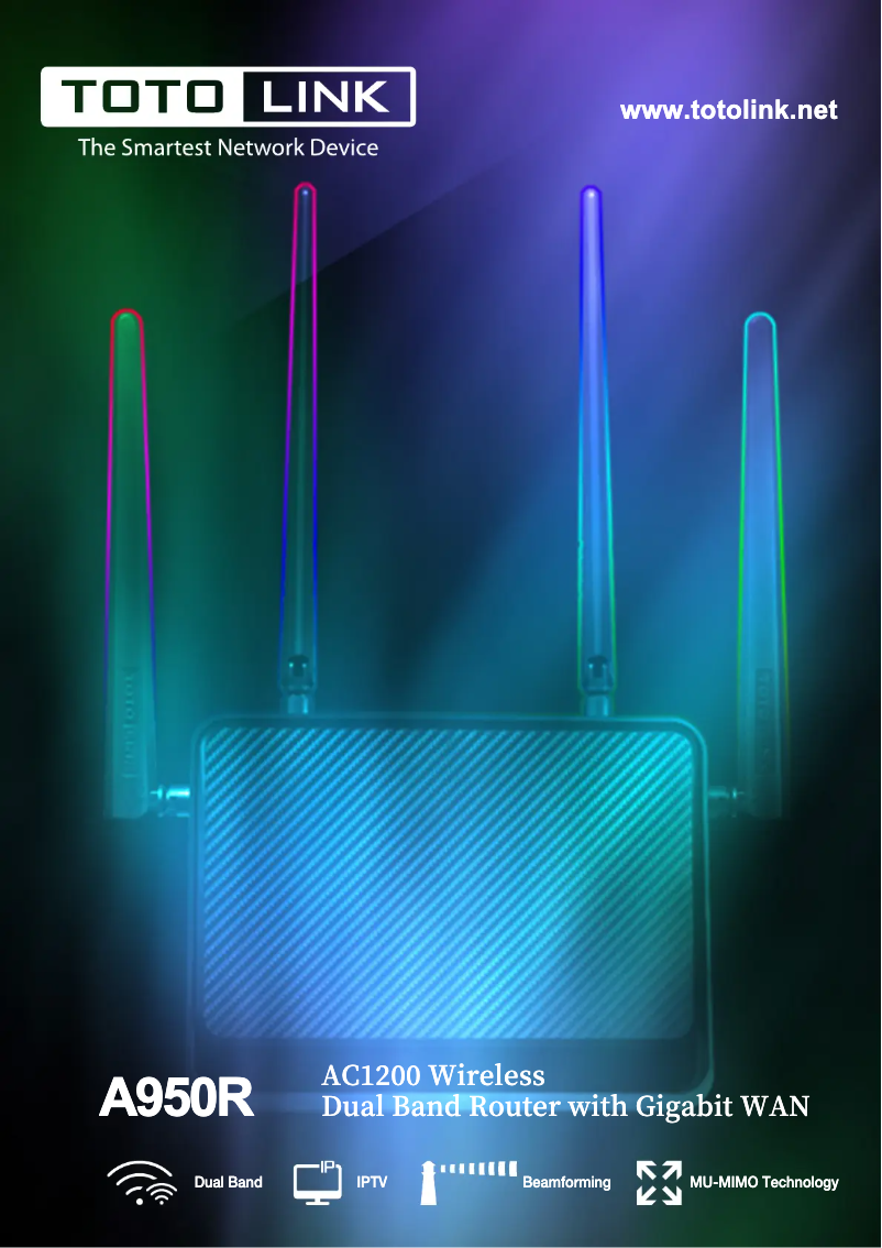 Página 1 del manual Ficha técnica Totolink A950RG