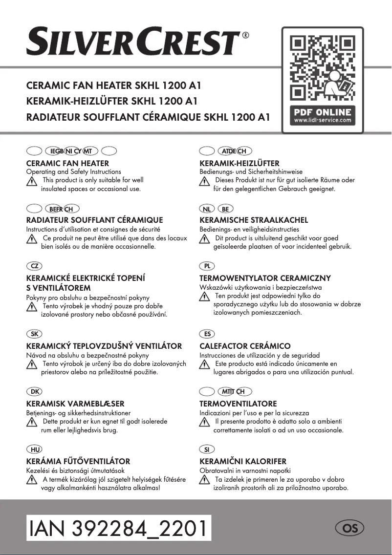 Página 1 del manual Manual de usuario SilverCrest SKHL 1800 B2