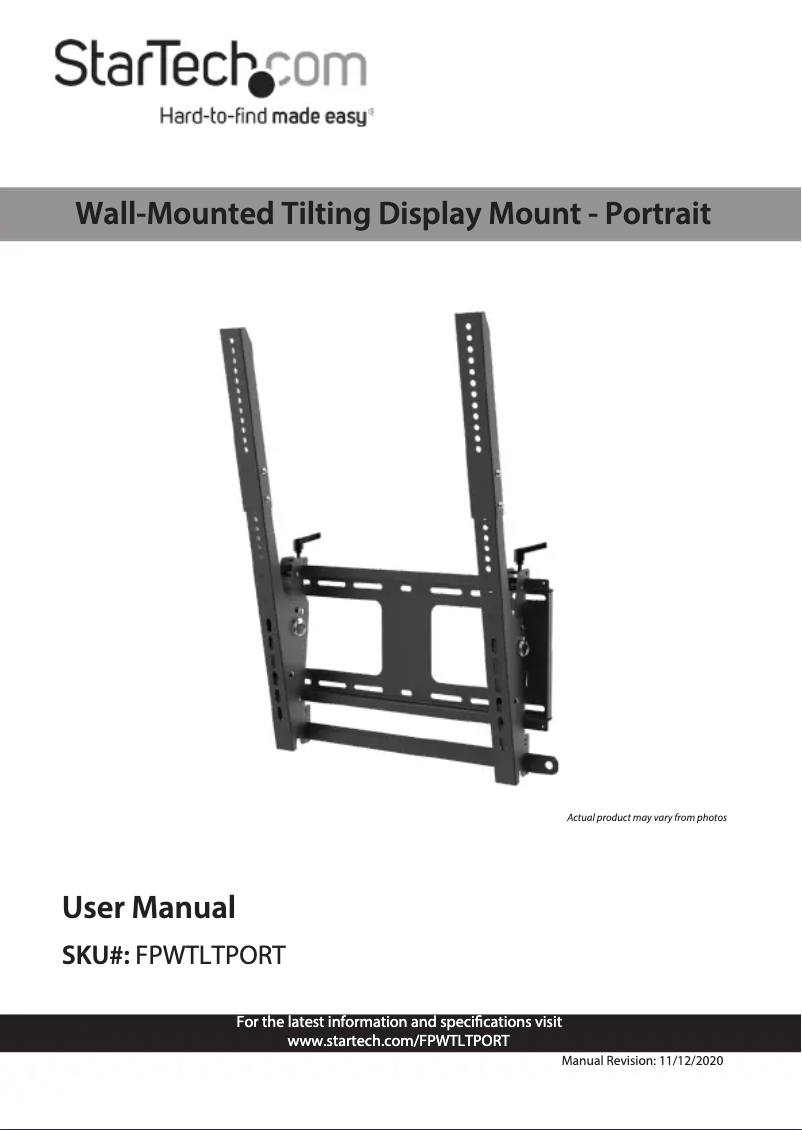 Page 1 de la notice Manuel utilisateur StarTech.com FPWTLTPORT