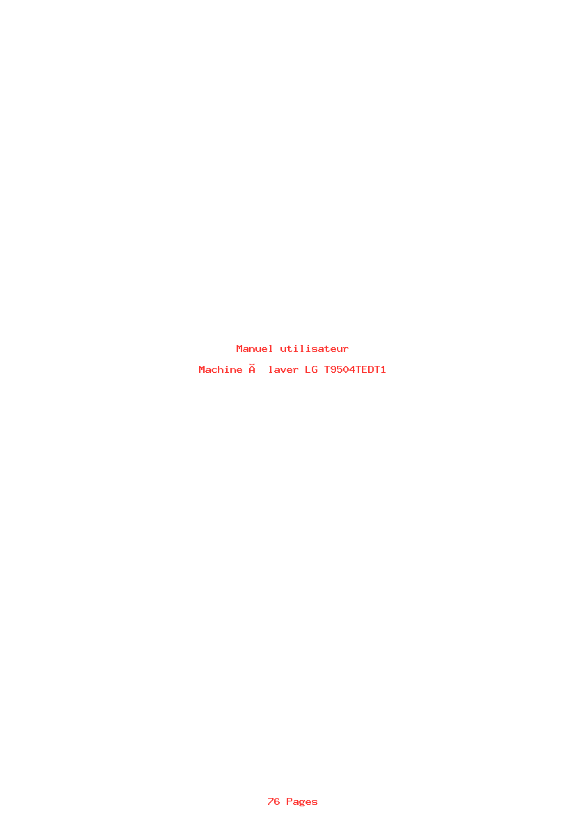 Page 1 de la notice Manuel utilisateur LG T9504TEDT1
