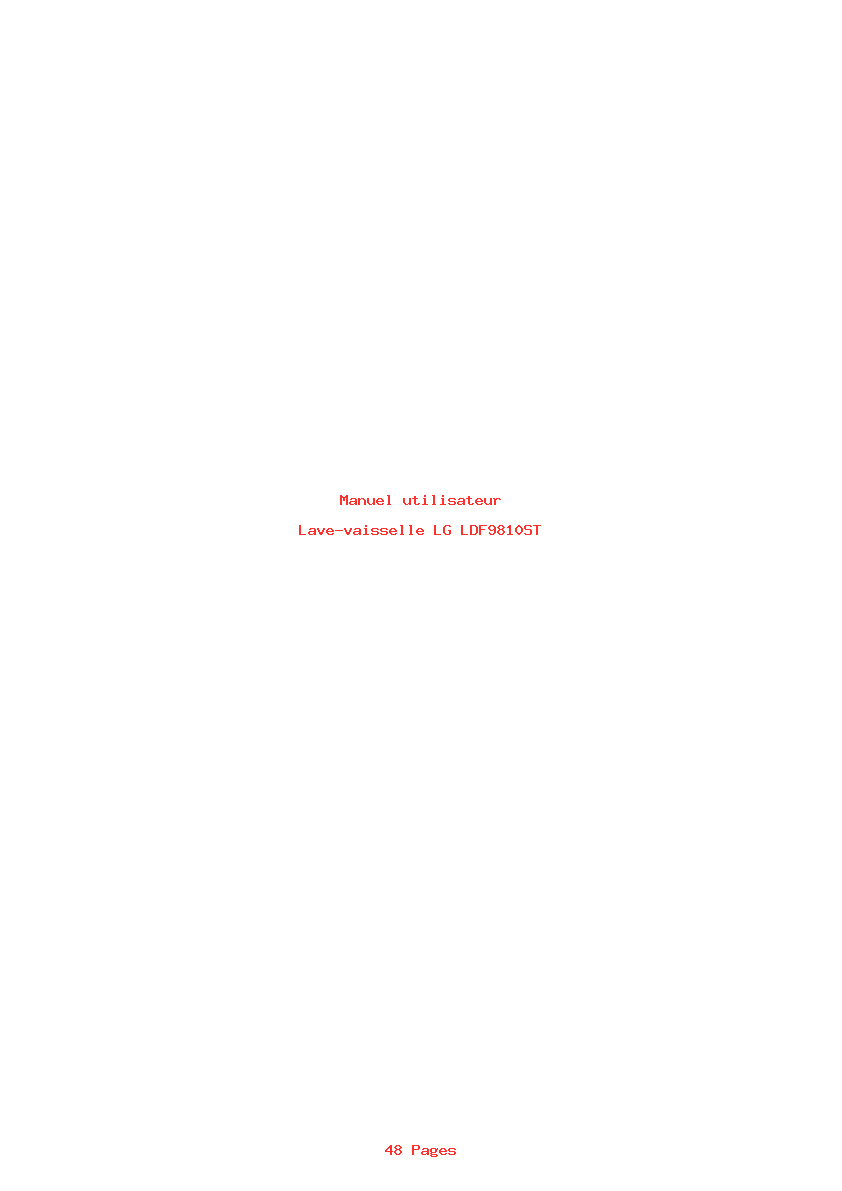 Page 1 de la notice Manuel utilisateur LG LDF9810ST