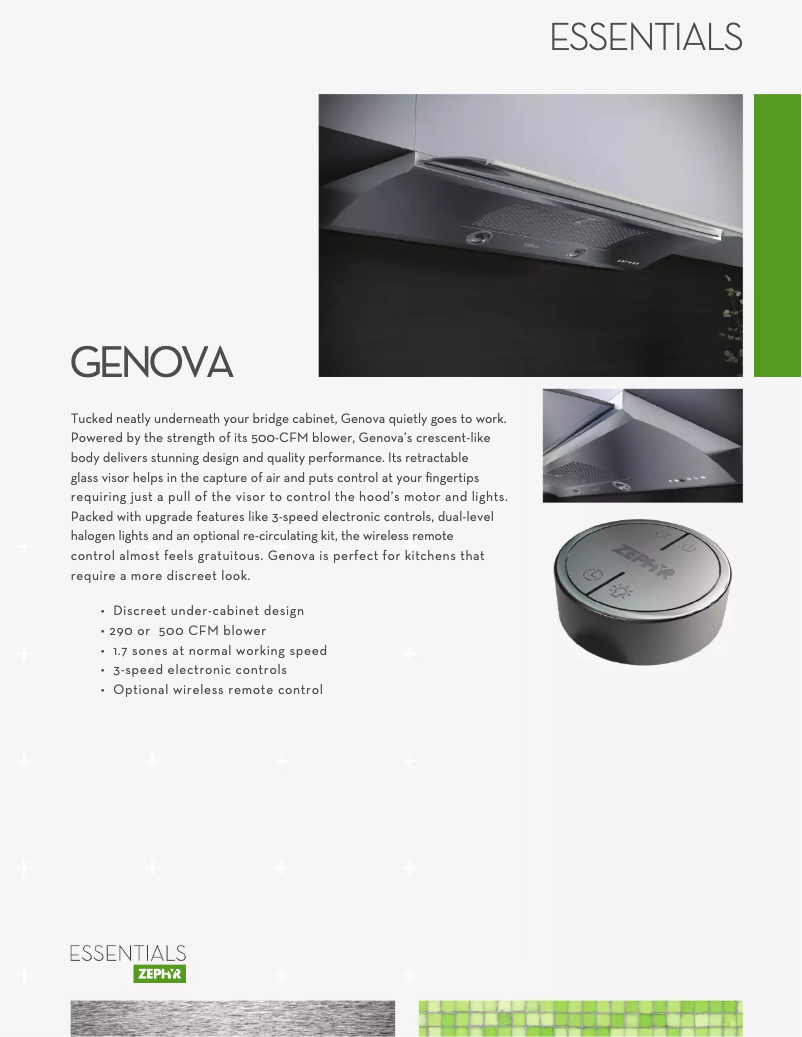 Página 1 del manual Ficha técnica Zephyr ZGEE36AS