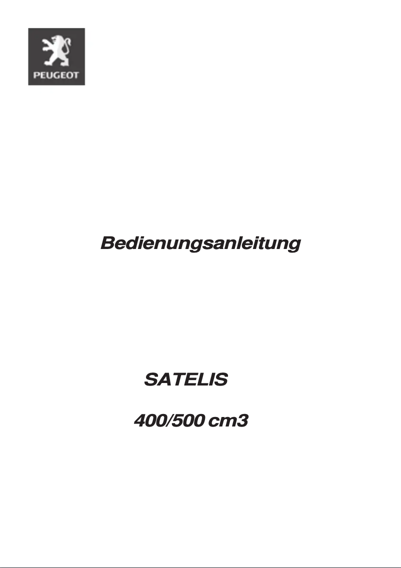 Page 1 de la notice Manuel utilisateur Peugeot Satelis 500cc