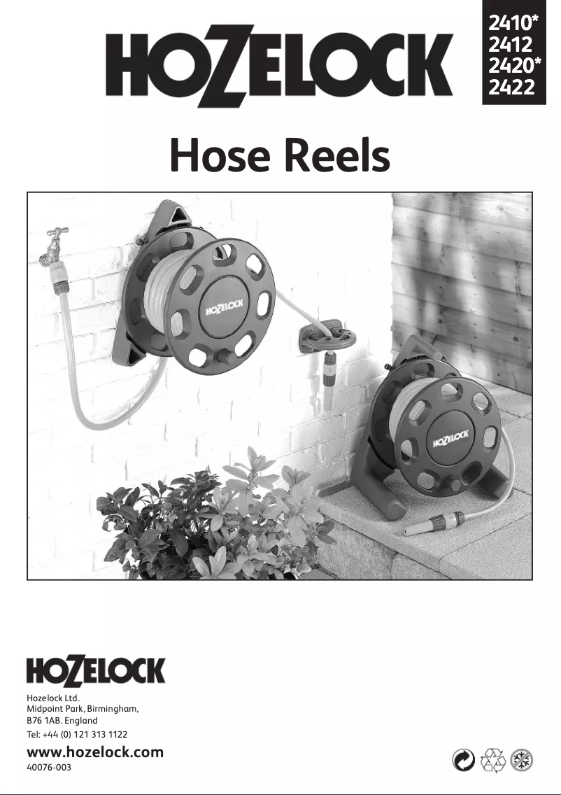 Page 1 de la notice Manuel utilisateur Hozelock Hose Reel 2410