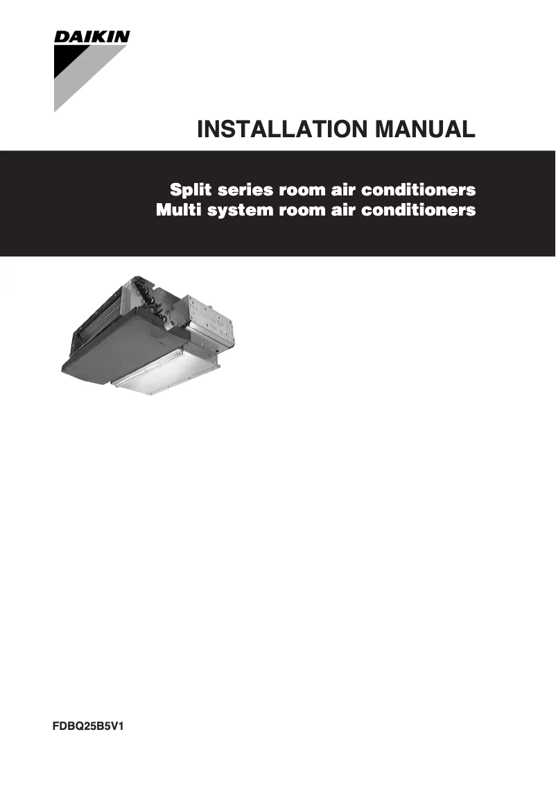 Página 1 del manual Guía de instalación Daikin FDBQ25B5V1