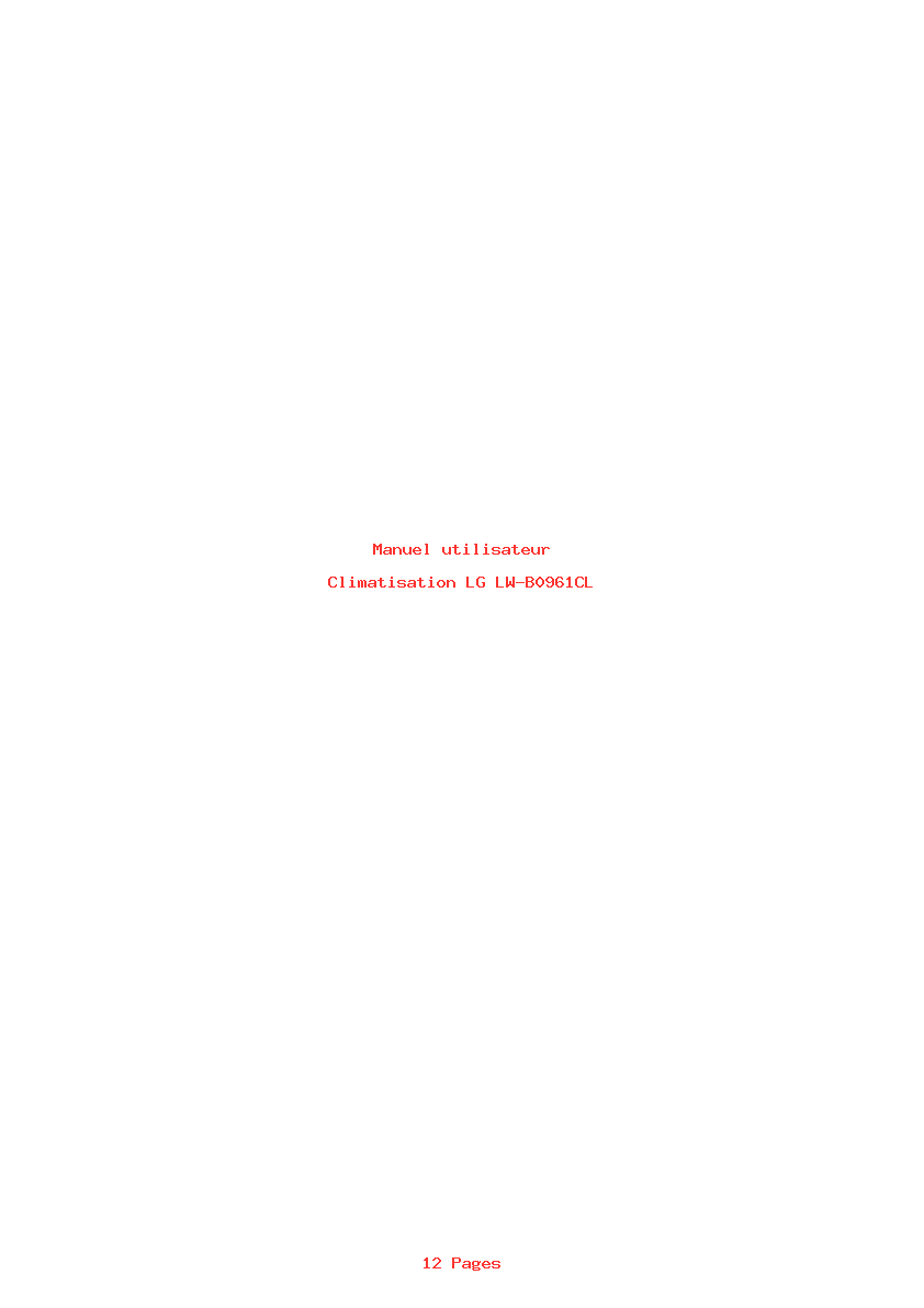 Page 1 de la notice Manuel utilisateur LG LW-B0961CL
