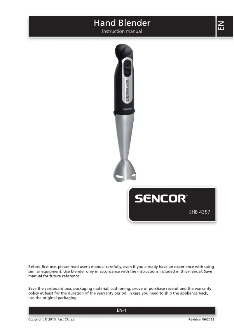 Page 1 de la notice Manuel utilisateur Sencor SHB 4357