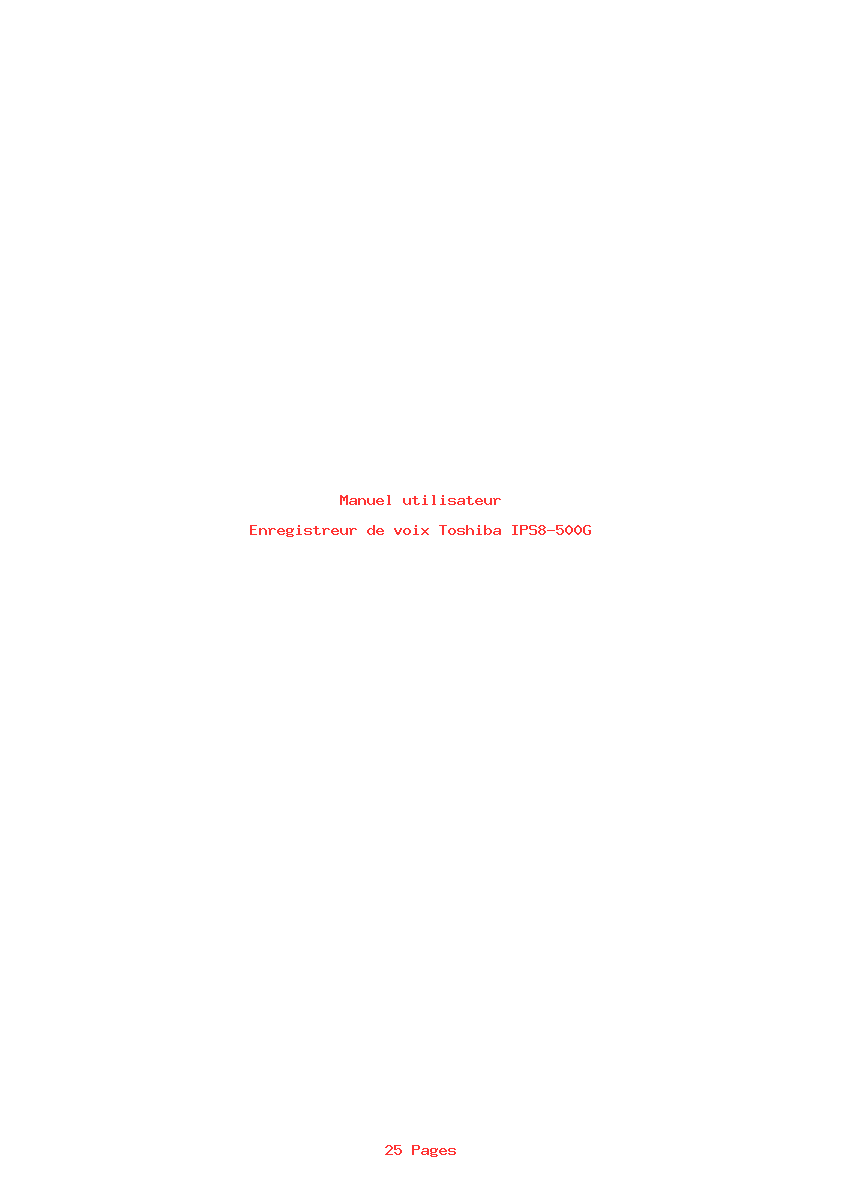 Image de la première page du manuel de l'appareil IPS8-500G