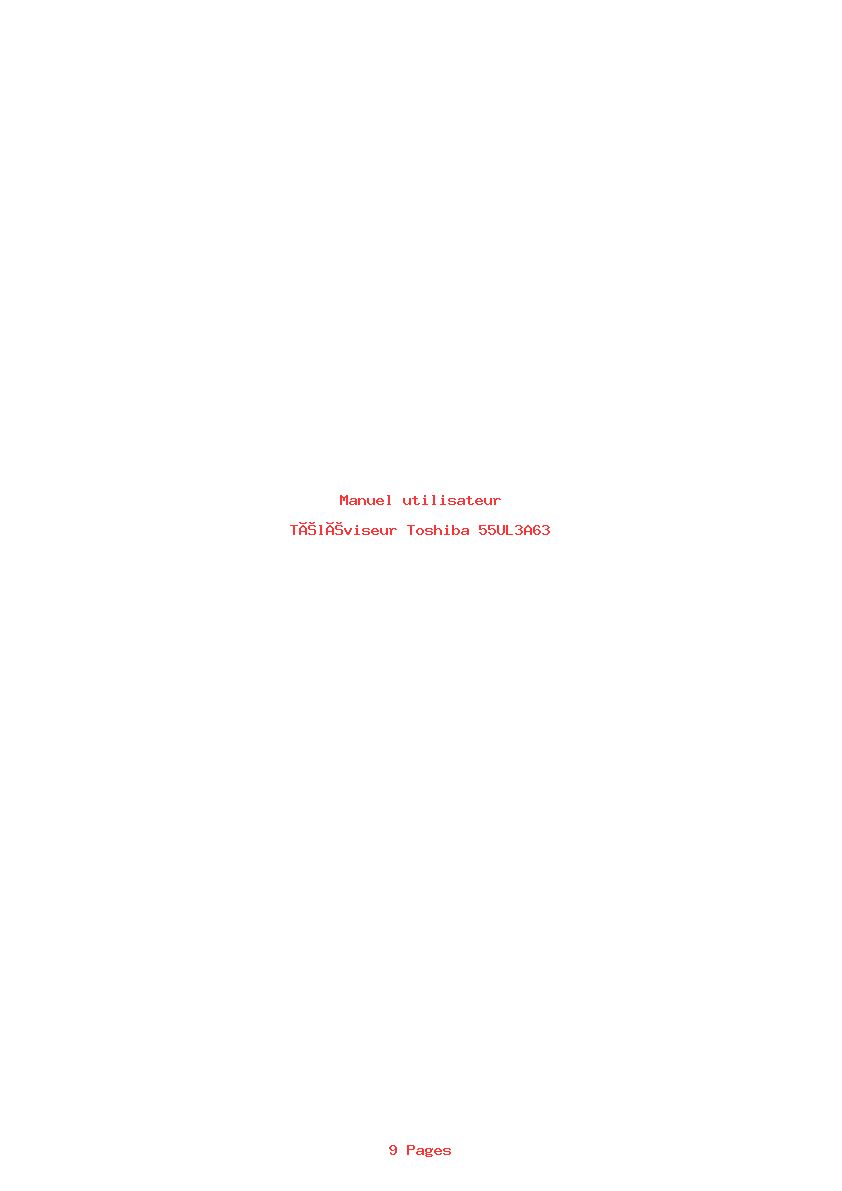 Page 1 de la notice Manuel utilisateur Toshiba 55UL3A63