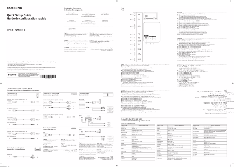 Page 1 de la notice Manuel utilisateur Samsung QM98T-B