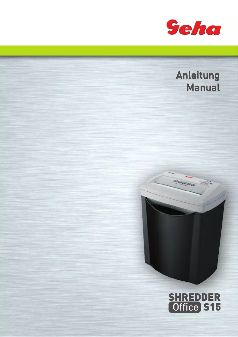 Page 1 de la notice Manuel utilisateur Geha Office S15