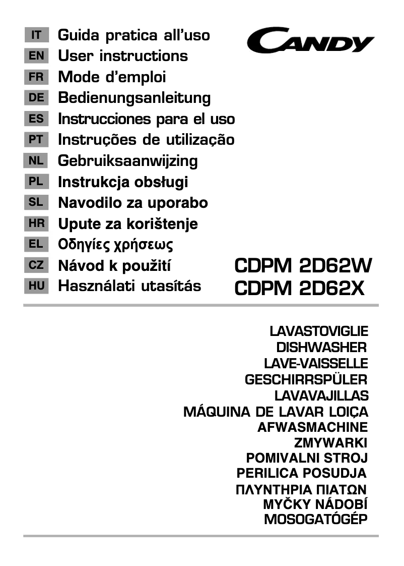 Page 1 of the manual User Manual Candy CDPM 2D62W