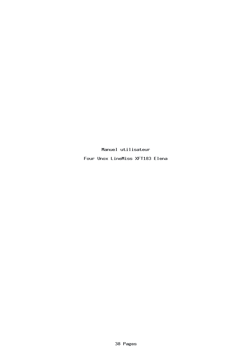 Page 1 de la notice Manuel utilisateur Unox LineMiss XFT183 Elena