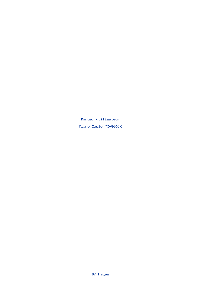 Page 1 de la notice Manuel utilisateur Casio PX-860BK