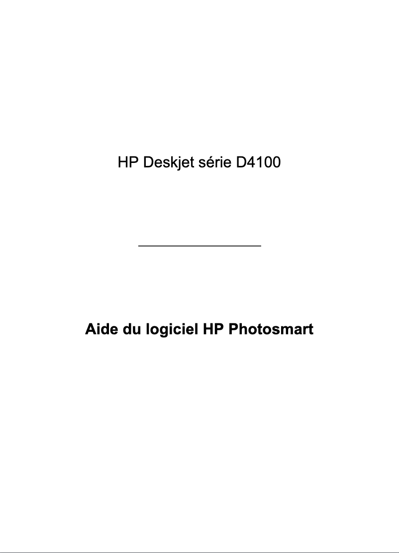 Page 1 de la notice Manuel utilisateur HP Deskjet D4100