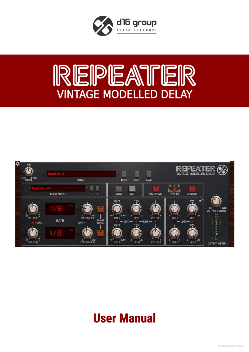 Page 1 of the manual User Manual Slate Digital Repeater