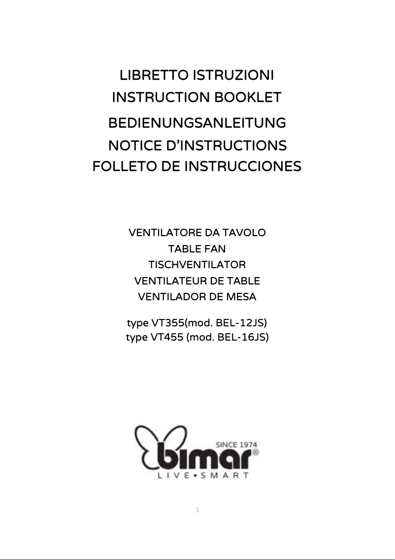 Page 1 de la notice Manuel utilisateur Bimar VT355