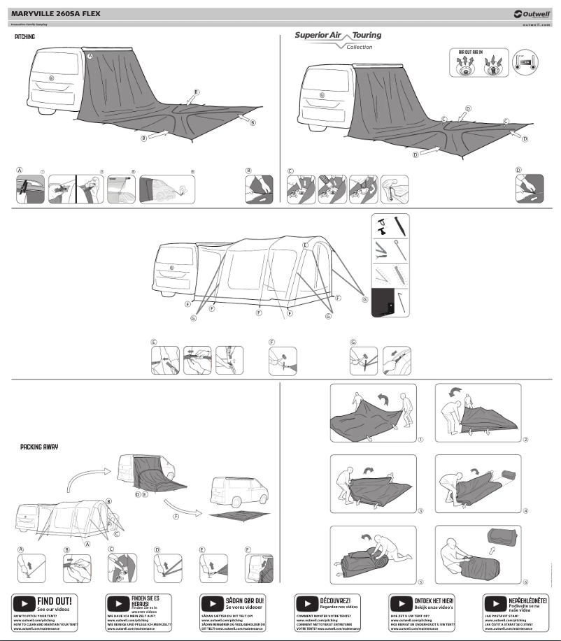 Page 1 de la notice Guide d'installation Outwell Maryville 260SA Flex