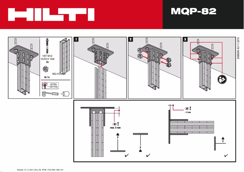 Page 1 de la notice Manuel utilisateur Hilti MQP-82